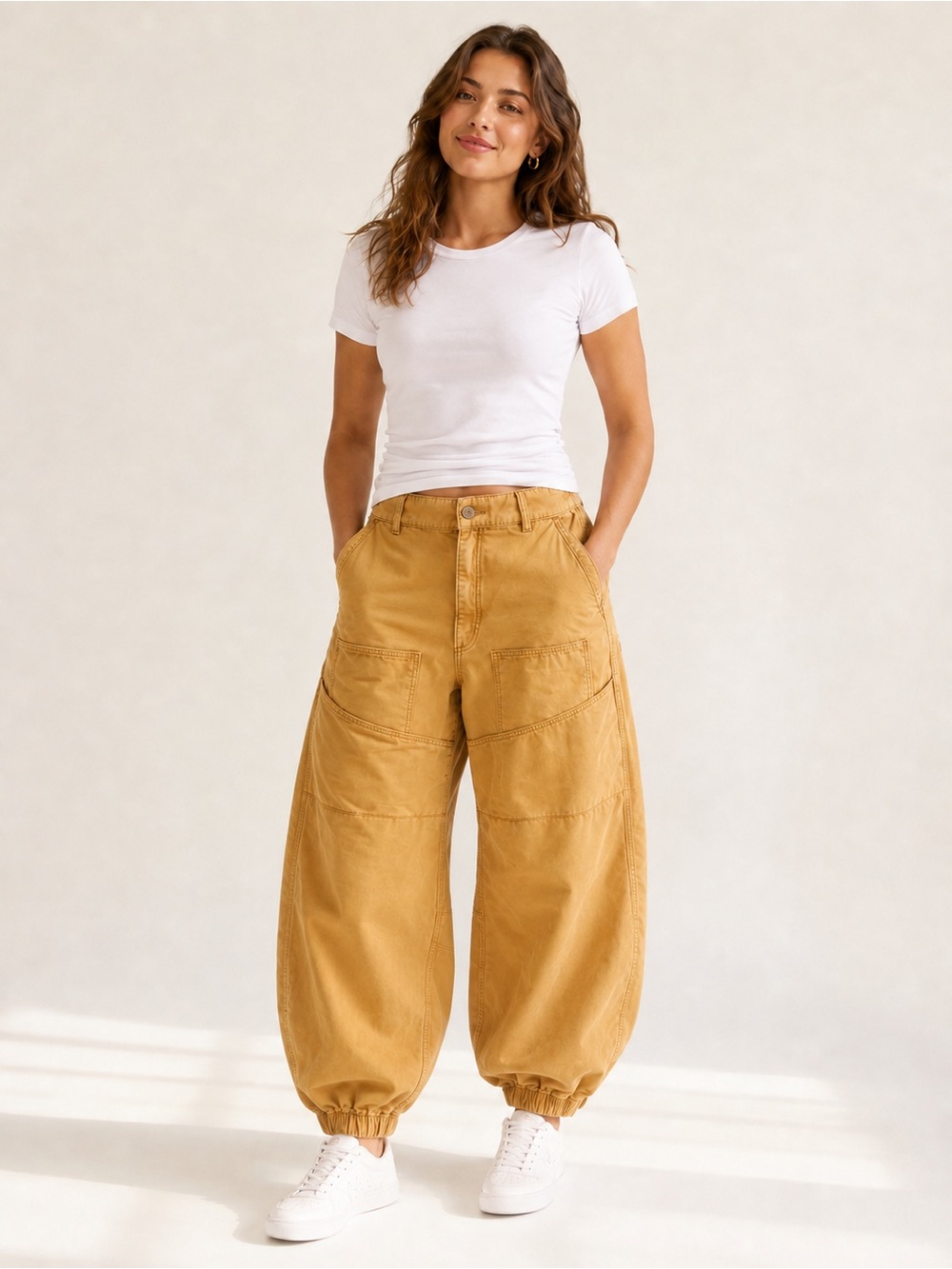 BDG Urban Outfitters Mustard Cargo Barrel Pants Size M